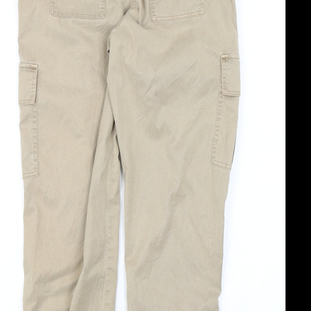 M&S Womens Beige   Cargo Trousers Size 8 L26 in