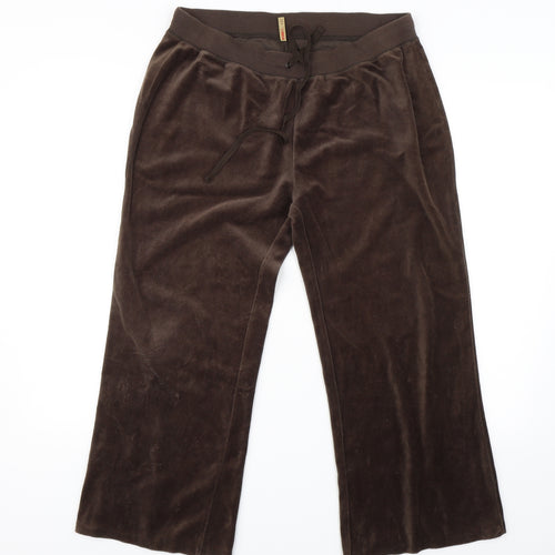 Denim & Co. Womens Brown   Sweatpants Trousers Size 18 L22 in