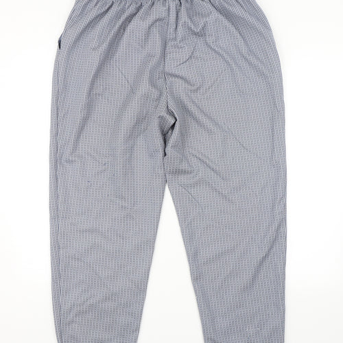 M&S Womens Blue Check  Capri Trousers Size 22 L26 in