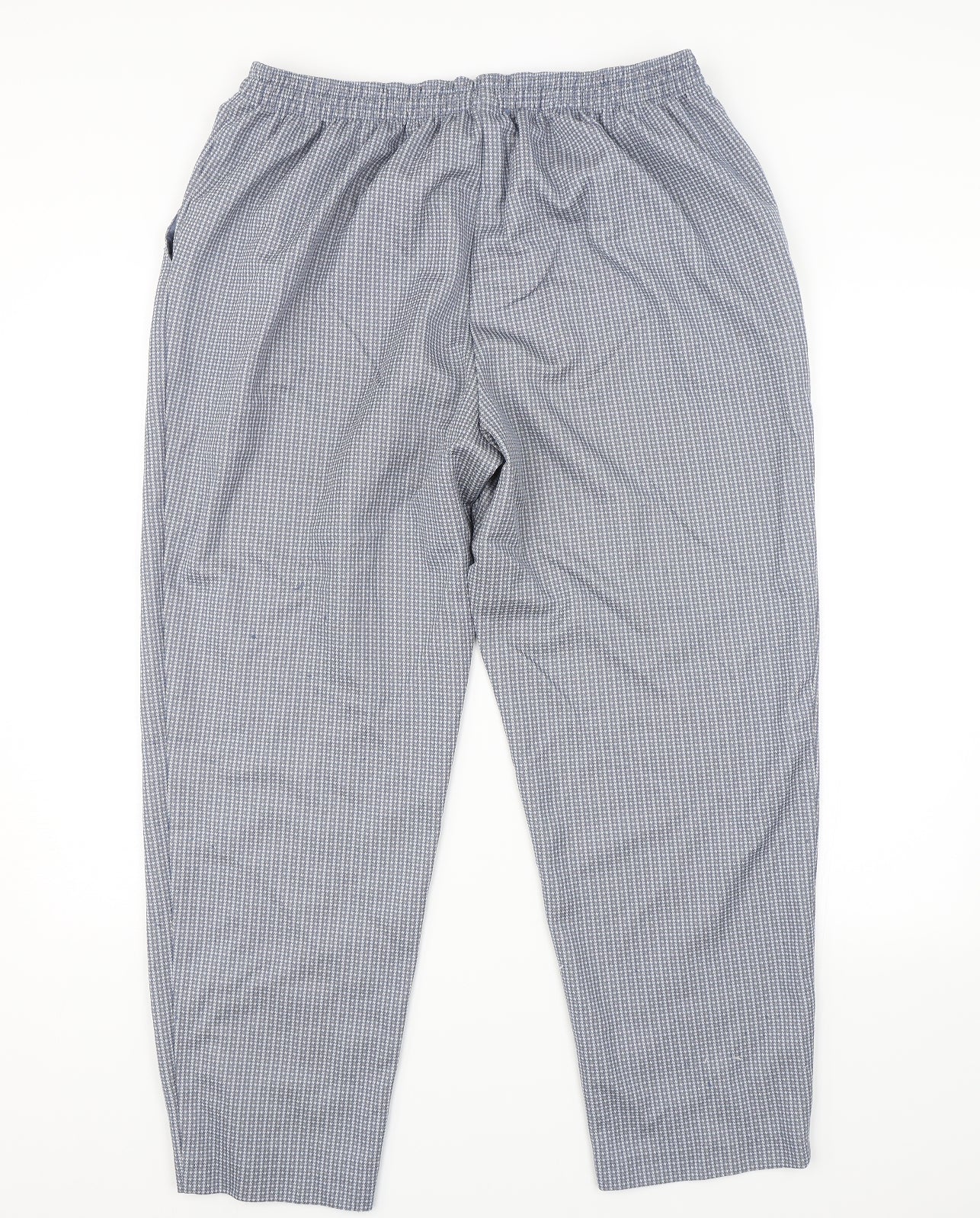 M&S Womens Blue Check  Capri Trousers Size 22 L26 in