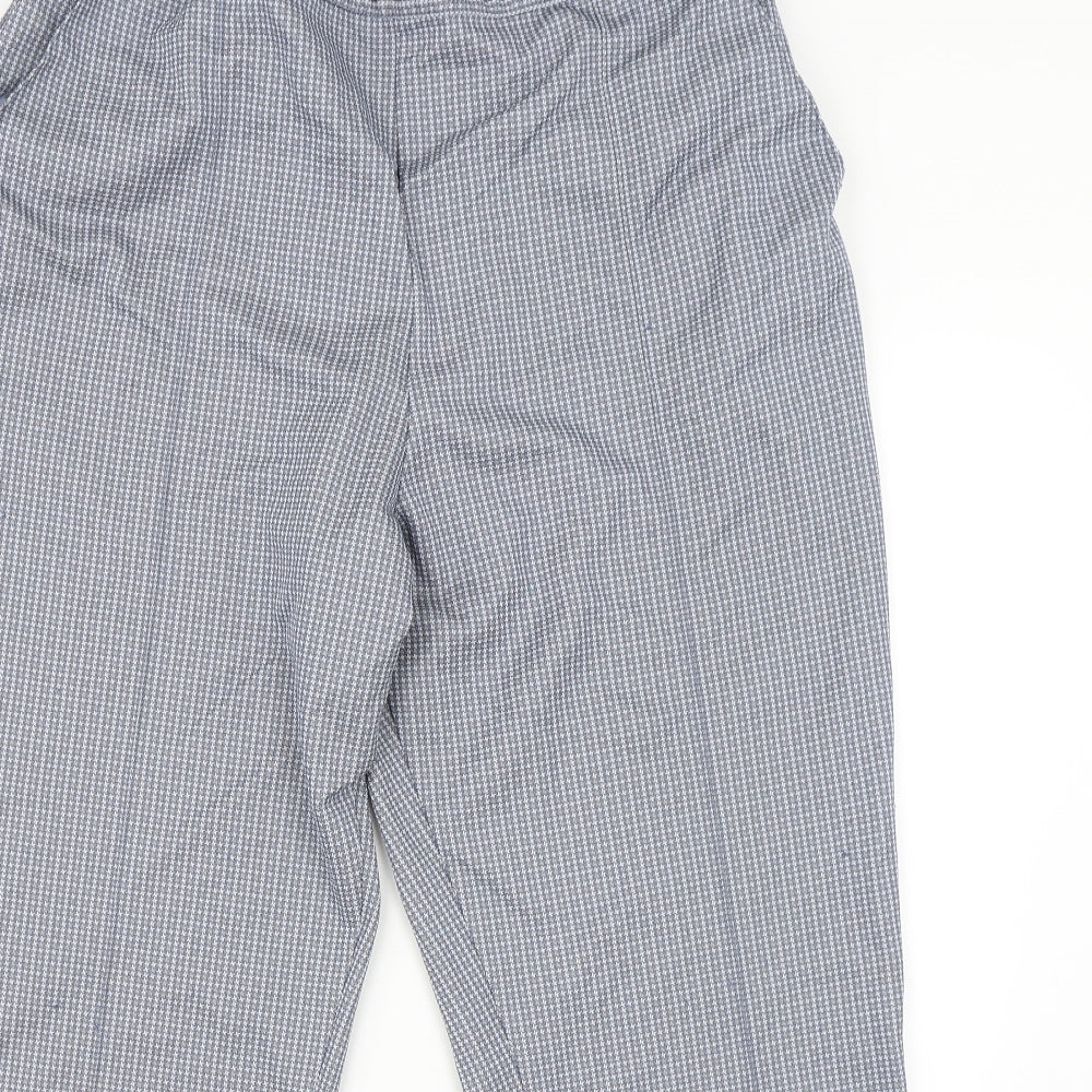 M&S Womens Blue Check  Capri Trousers Size 22 L26 in