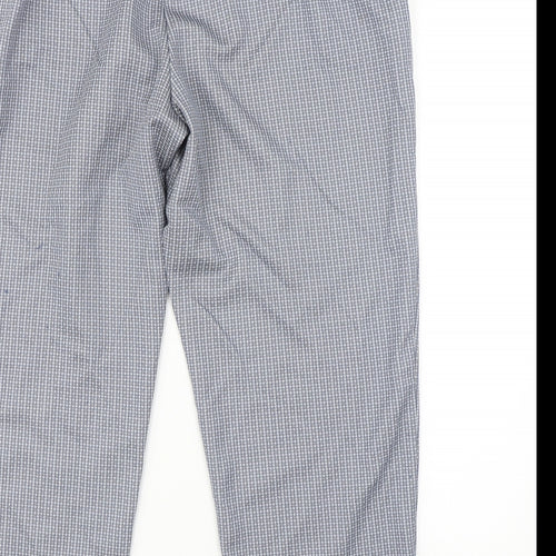 M&S Womens Blue Check  Capri Trousers Size 22 L26 in