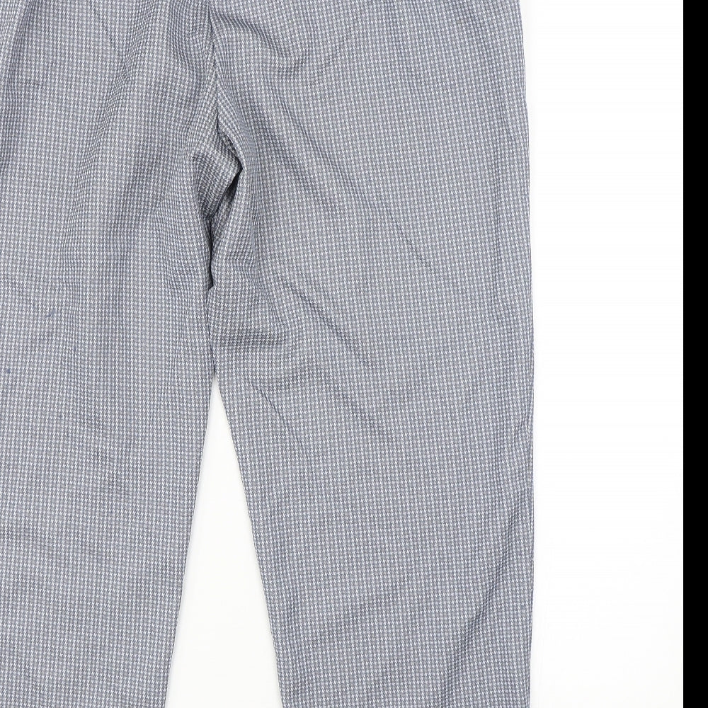 M&S Womens Blue Check  Capri Trousers Size 22 L26 in