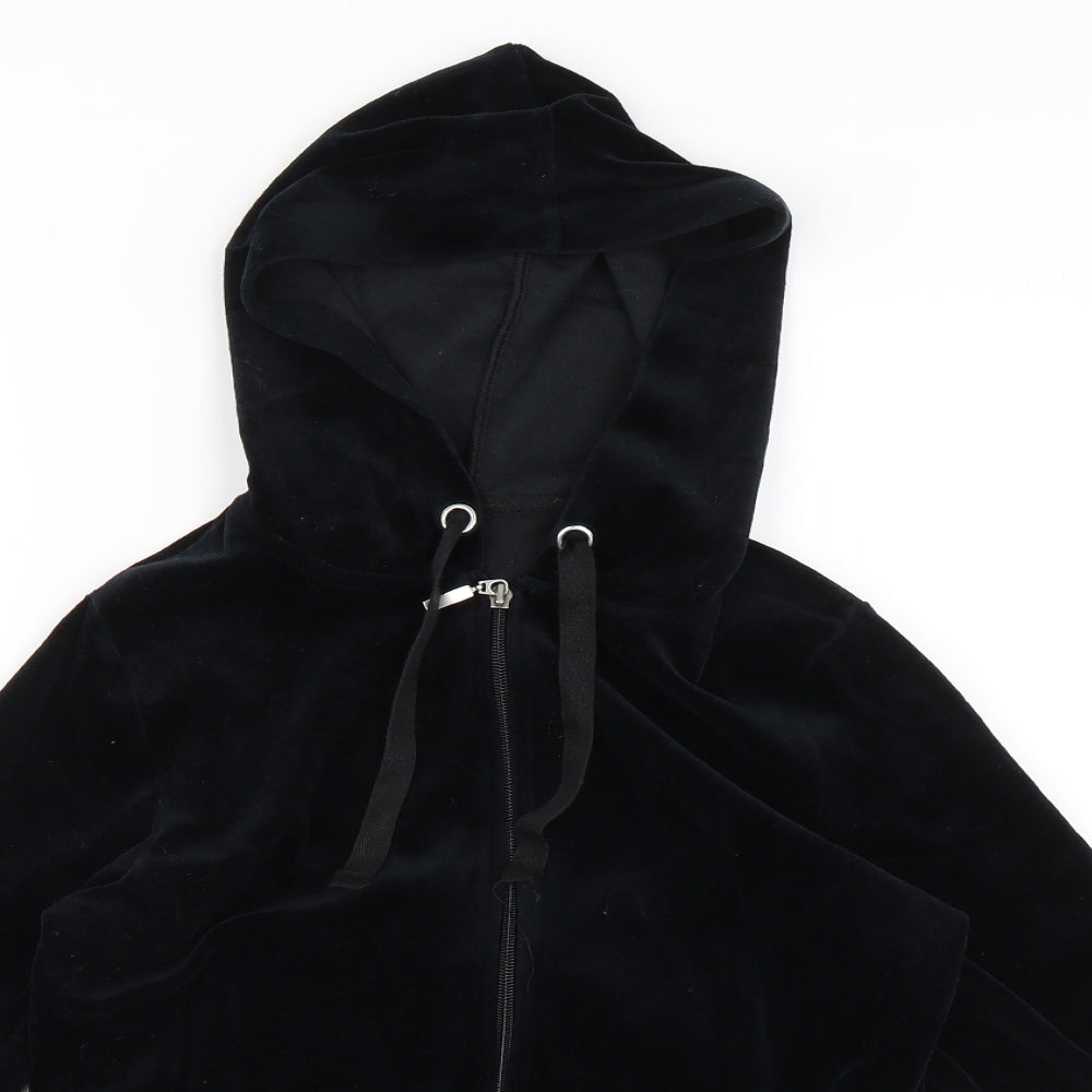 M&S Womens Black   Full Zip Hoodie Size 14