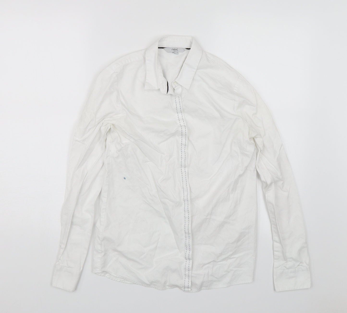 NEXT Womens White   Basic Button-Up Size 8