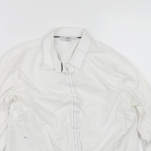 NEXT Womens White   Basic Button-Up Size 8
