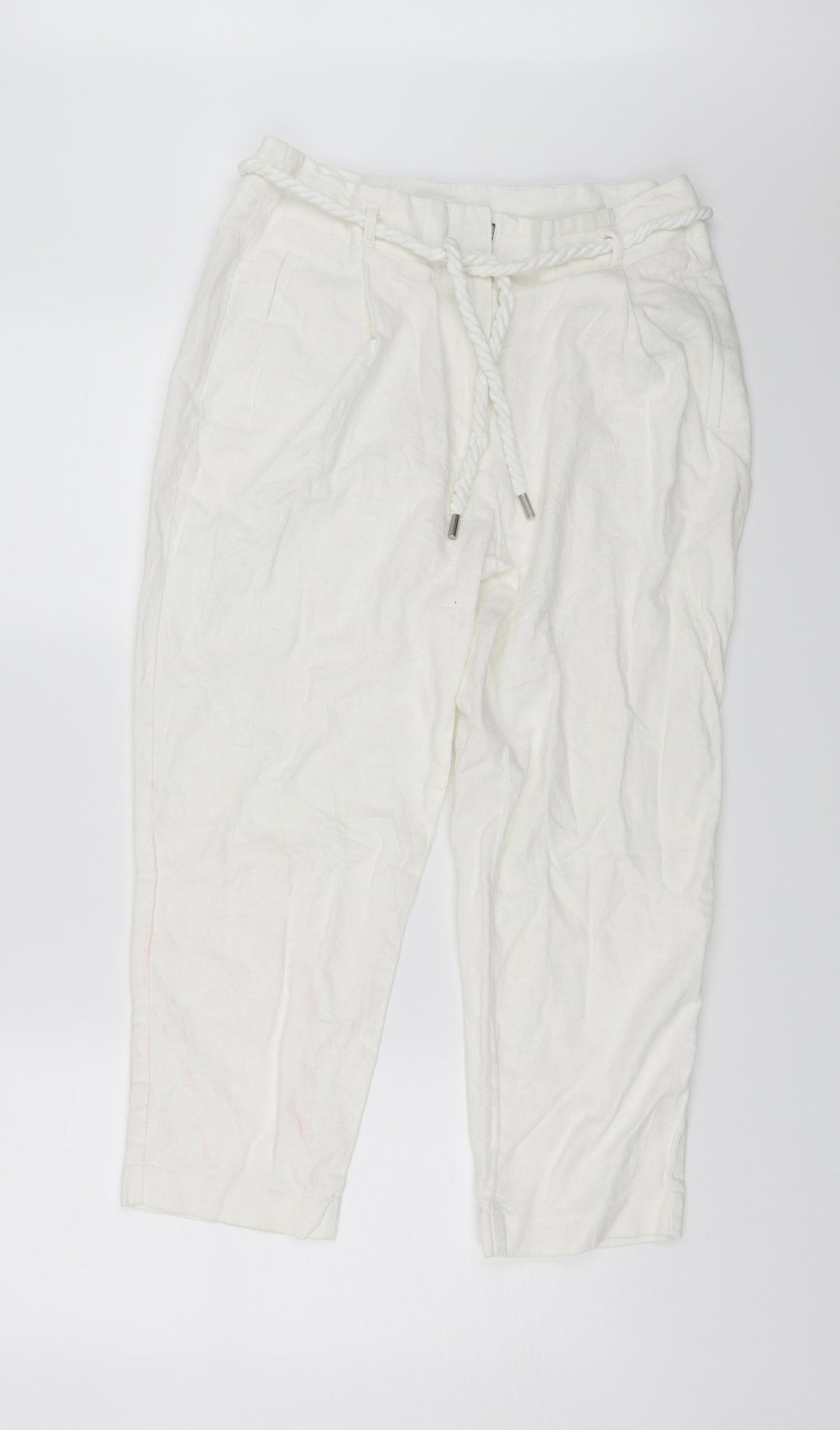 M&S Womens White   Trousers  Size 12 L21 in