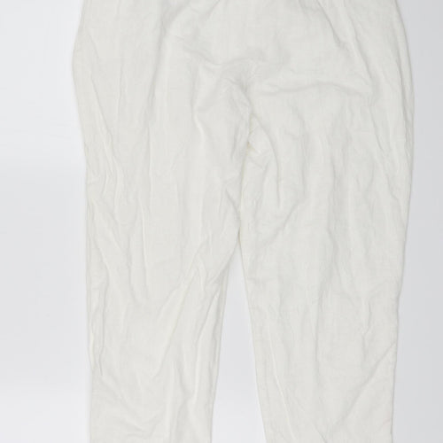 M&S Womens White   Trousers  Size 12 L21 in