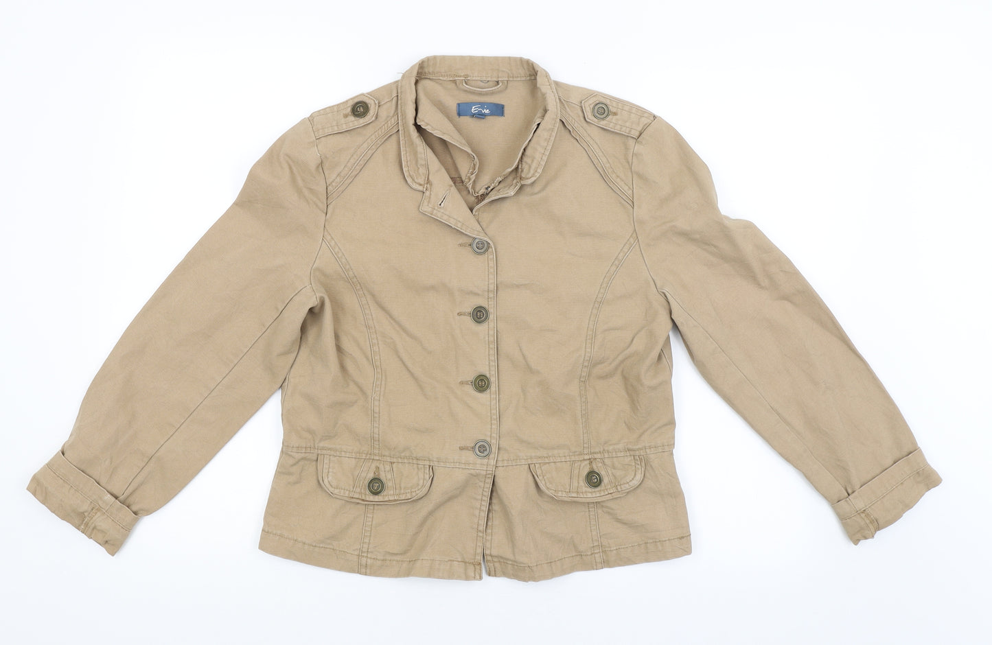 ervie Womens Beige   Biker Coat Size 14