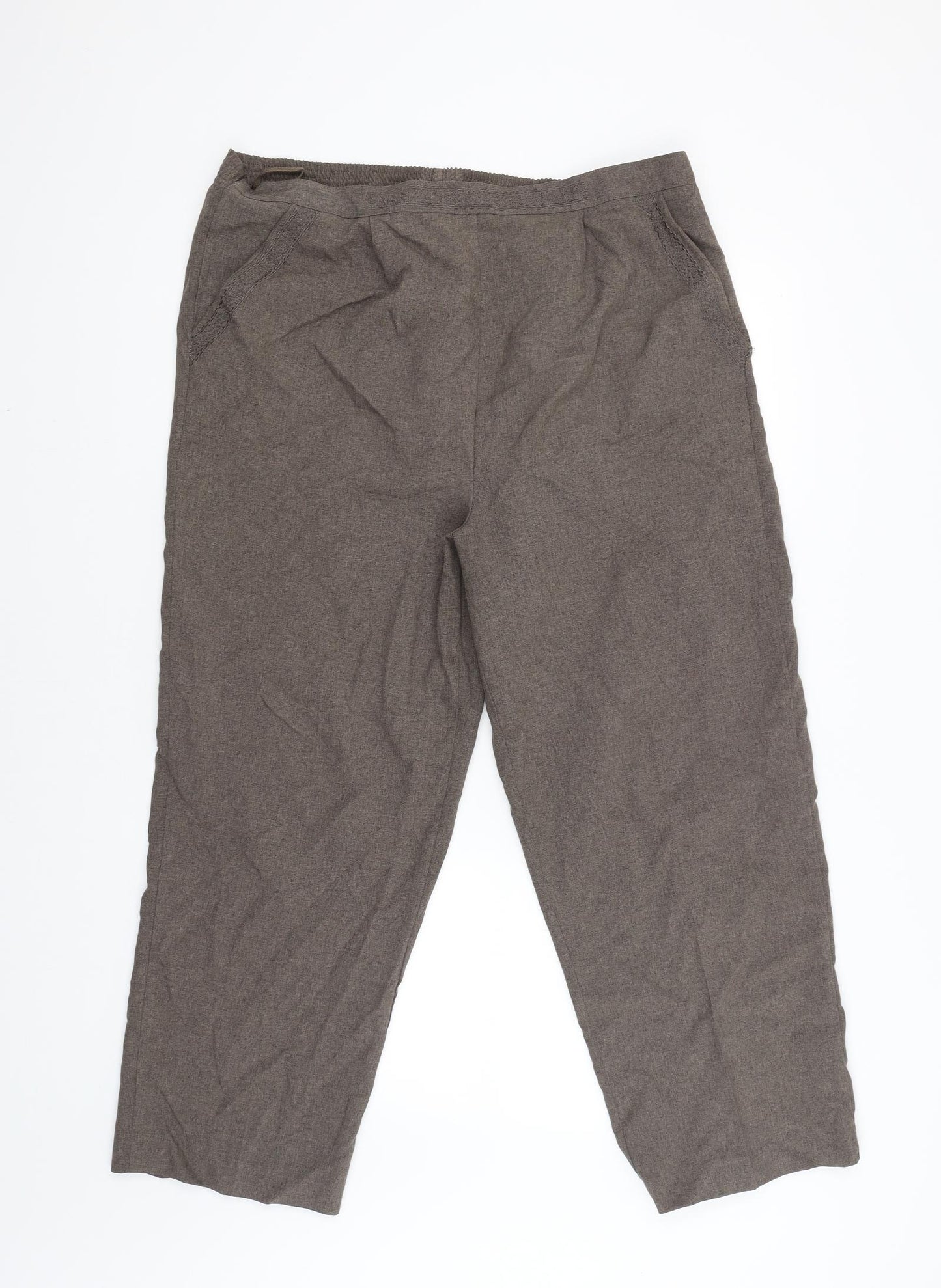 Bonmarché Womens Brown   Capri Trousers Size 18 L26 in