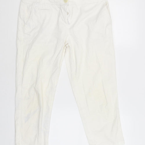 Wallis Womens White   Cargo Trousers Size 12 L22 in