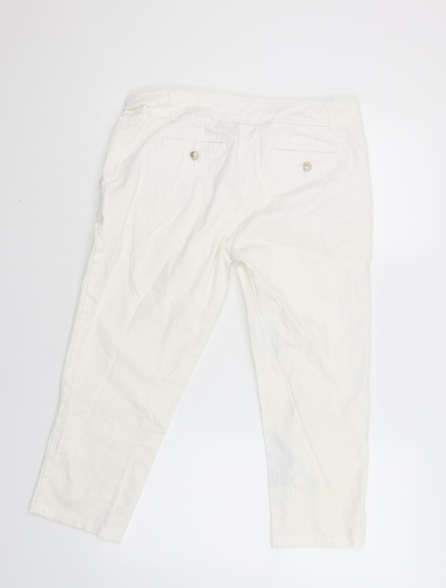 Wallis Womens White   Cargo Trousers Size 12 L22 in