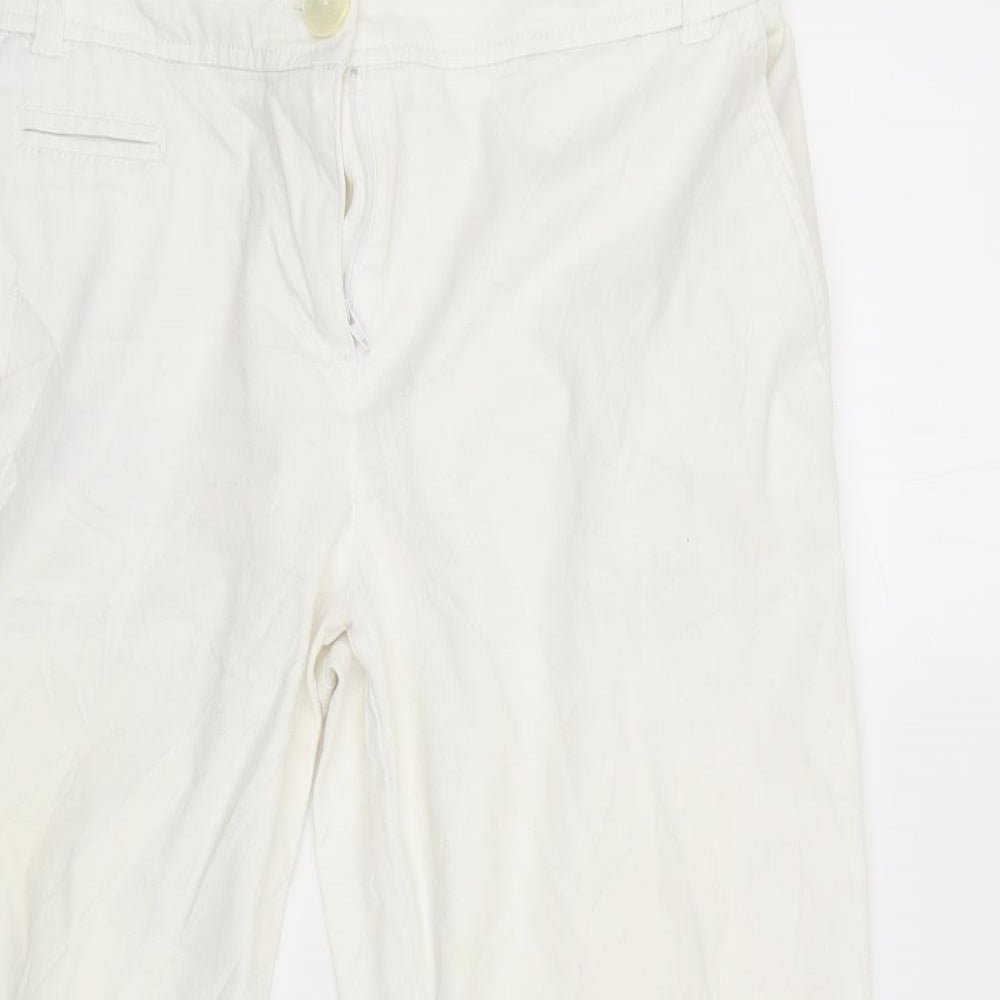 Wallis Womens White   Cargo Trousers Size 12 L22 in