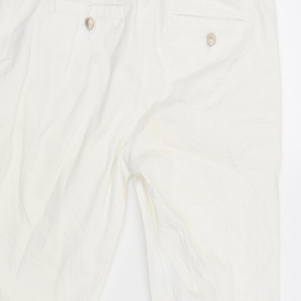 Wallis Womens White   Cargo Trousers Size 12 L22 in