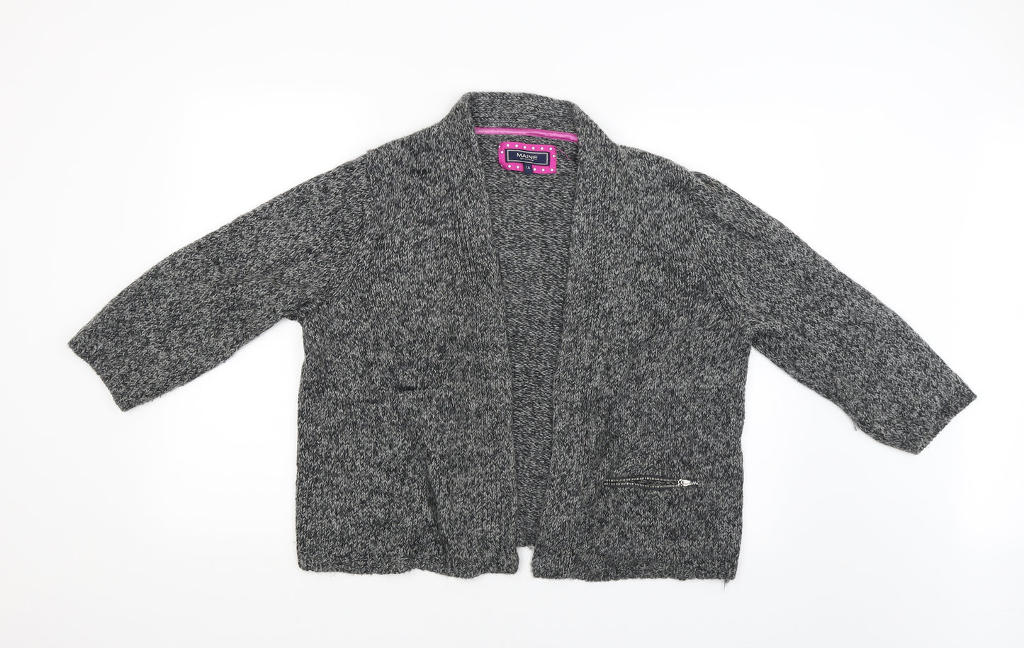 Maine Womens Grey   Cardigan Jumper Size 18