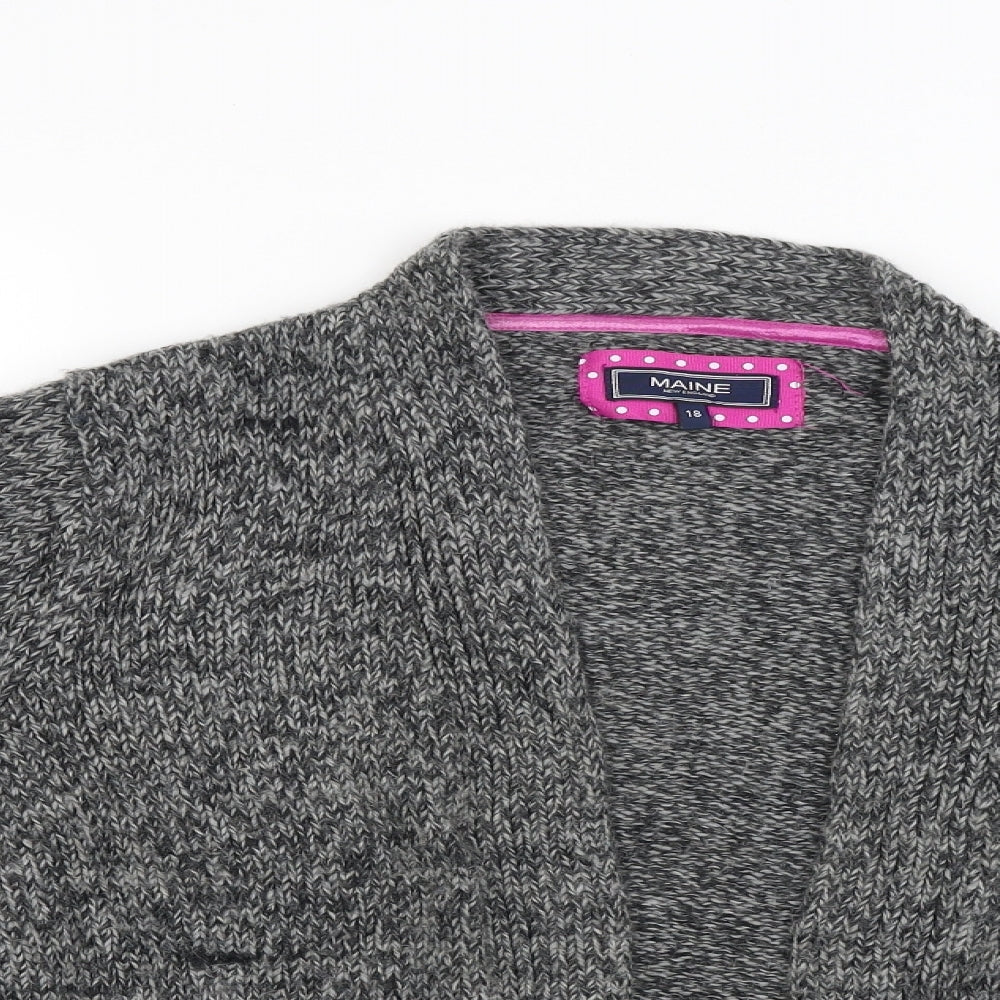 Maine Womens Grey   Cardigan Jumper Size 18