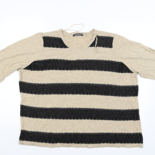 Bonmarché Womens Beige Striped  Pullover Jumper Size XL