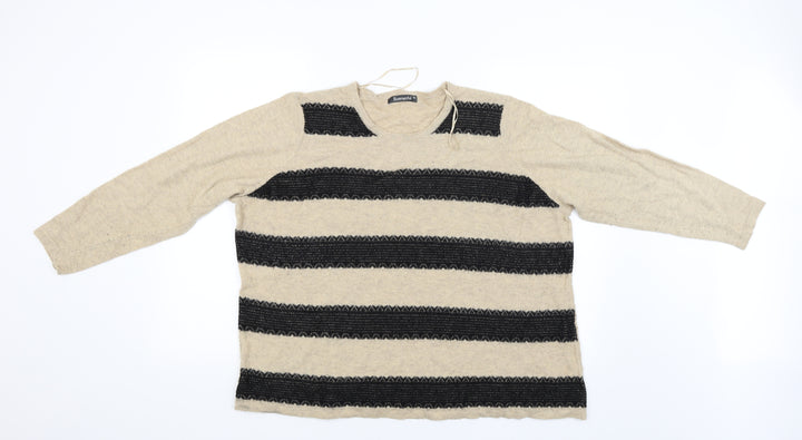 Bonmarché Womens Beige Striped  Pullover Jumper Size XL