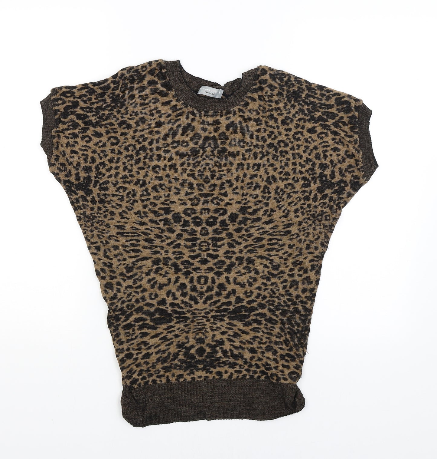 Per Una Womens Brown Animal Print  Cardigan Jumper Size 8