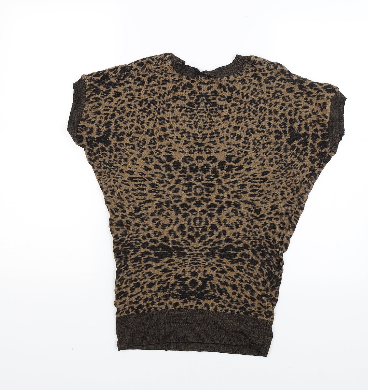 Per Una Womens Brown Animal Print  Cardigan Jumper Size 8