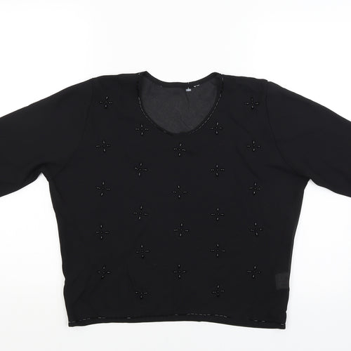 Preworn Womens Black   Basic Blouse Size 14