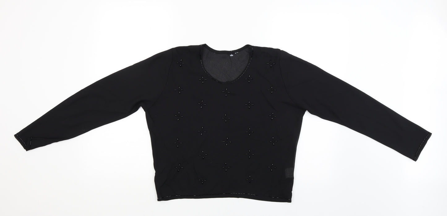Preworn Womens Black   Basic Blouse Size 14