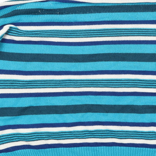 isle Womens Blue Striped  Pullover Jumper Size L