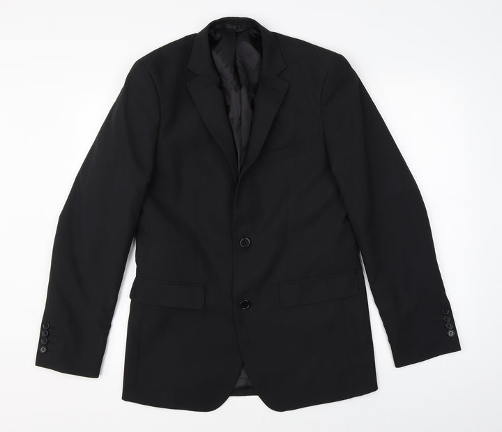 Cedar Wood State Mens Black Jacket Suit Jacket Size 36