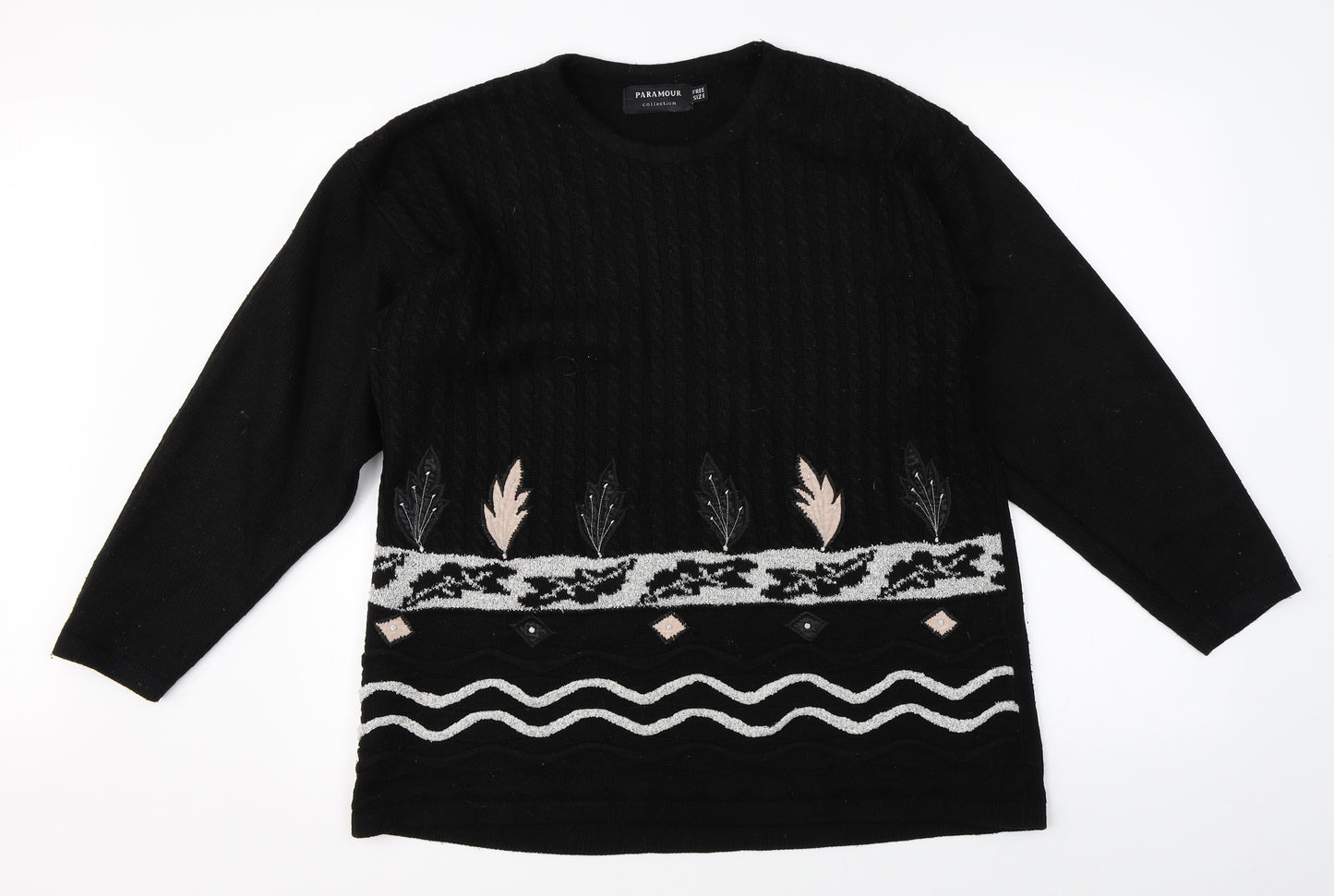 Paramour Womens Black   Pullover Jumper One Size