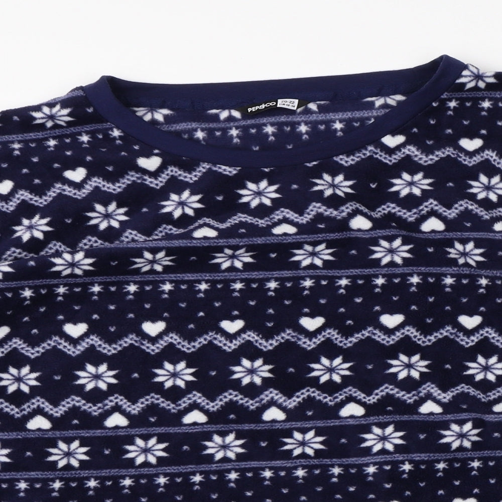 Pep & Co Womens Blue Fair Isle  Pullover Jumper Size 22  - christmas