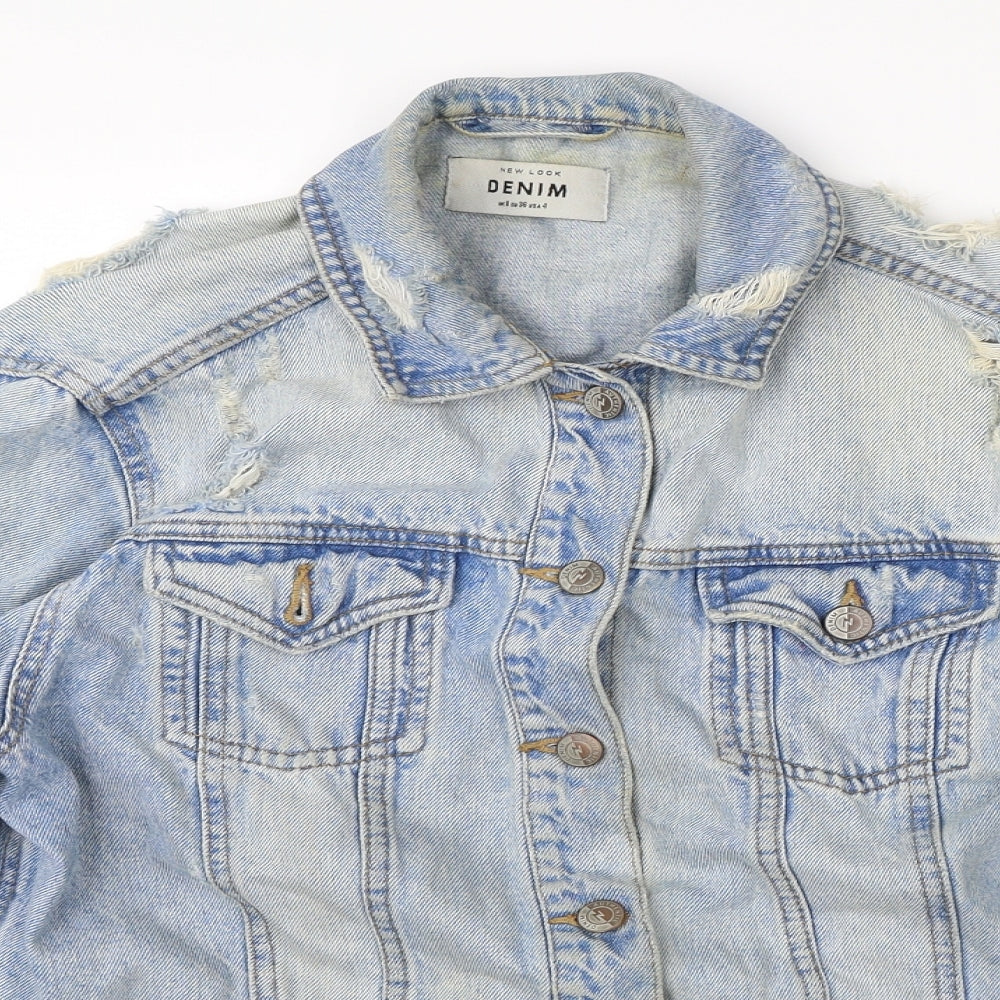 New Look Womens Blue  Denim Jacket  Size 8