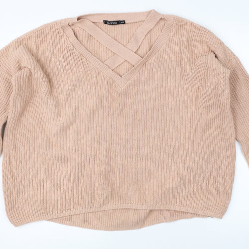 Boohoo Womens Pink   Pullover Jumper Size M