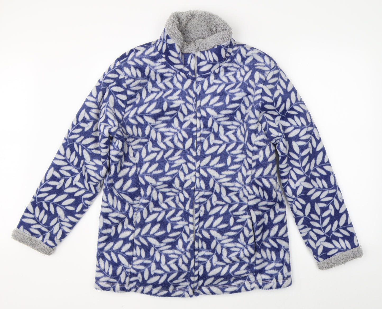 Julipa Womens Blue Floral  Full Zip Jumper Size 14
