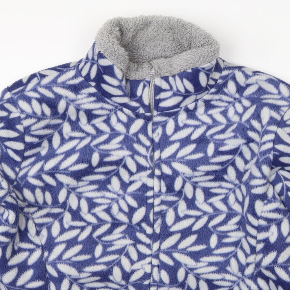 Julipa Womens Blue Floral  Full Zip Jumper Size 14