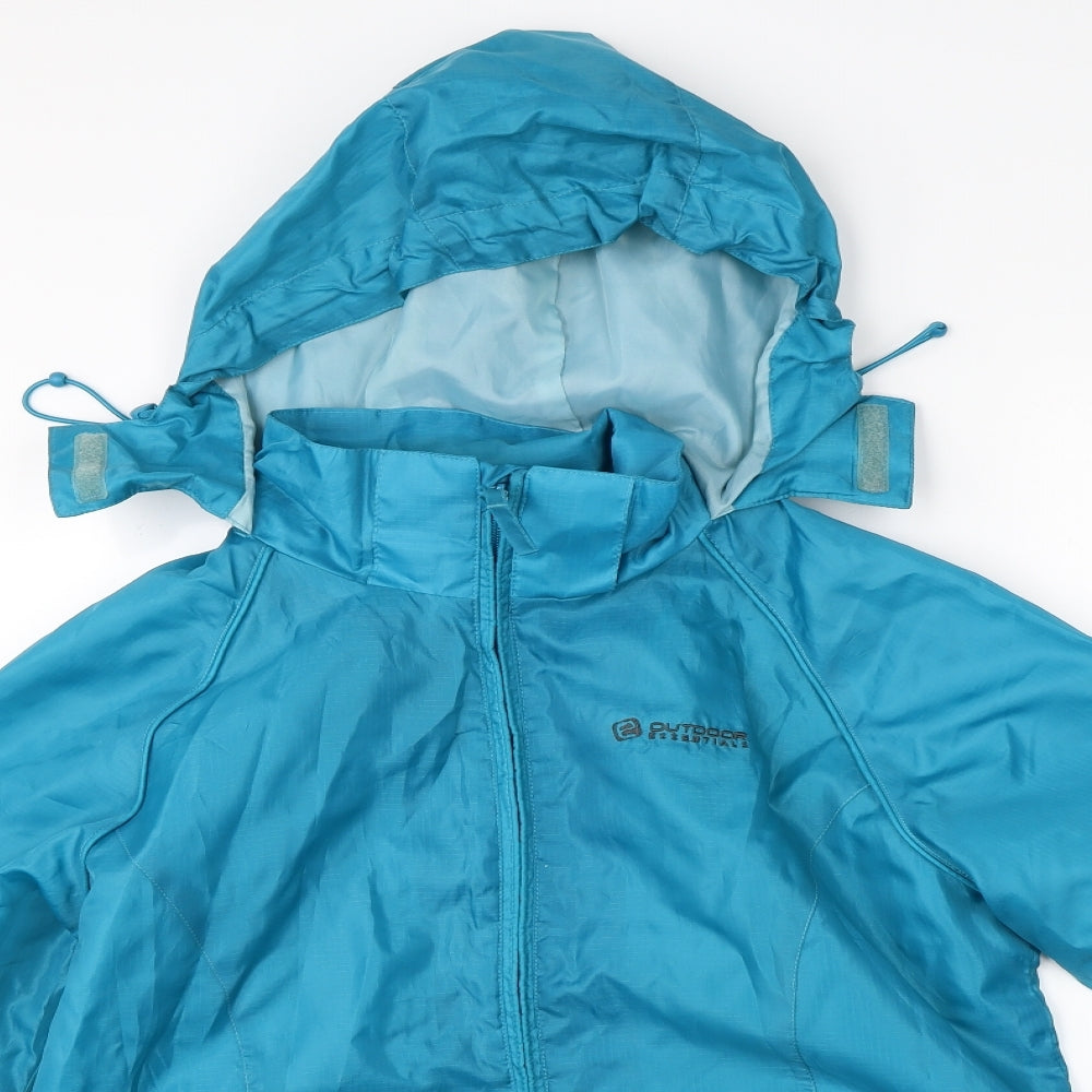 Outdoor Essentials Womens Blue   Rain Coat Jacket Size 10