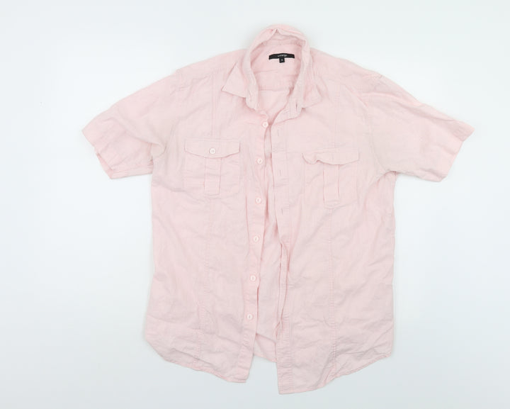 George Mens Pink    Button-Up Size M