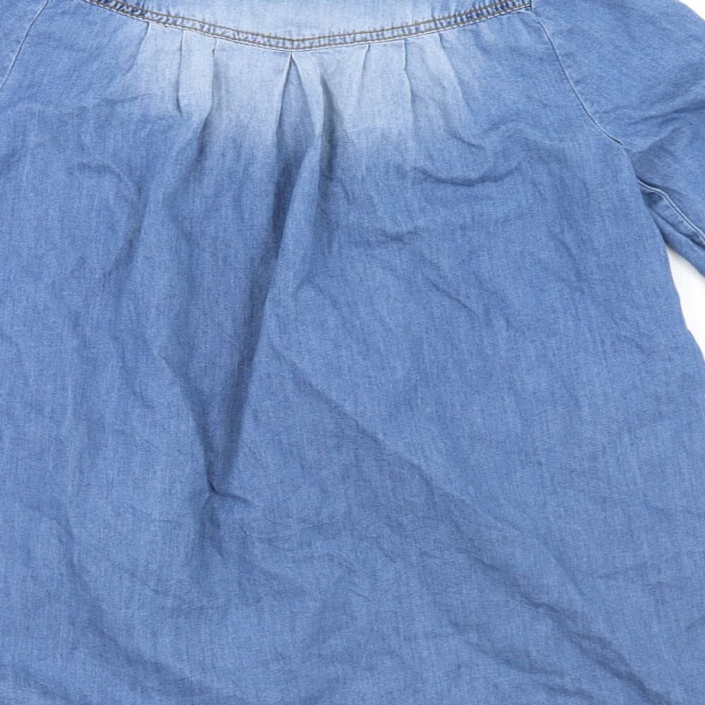 NEXT Girls Blue  Denim Pinafore/Dungaree Dress  Size 10 Years