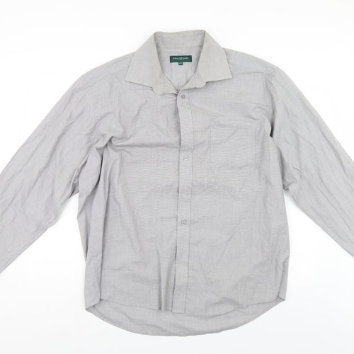 Greenwoods Mens Grey    Dress Shirt Size 17.5