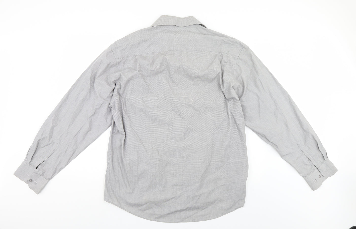 Greenwoods Mens Grey    Dress Shirt Size 17.5