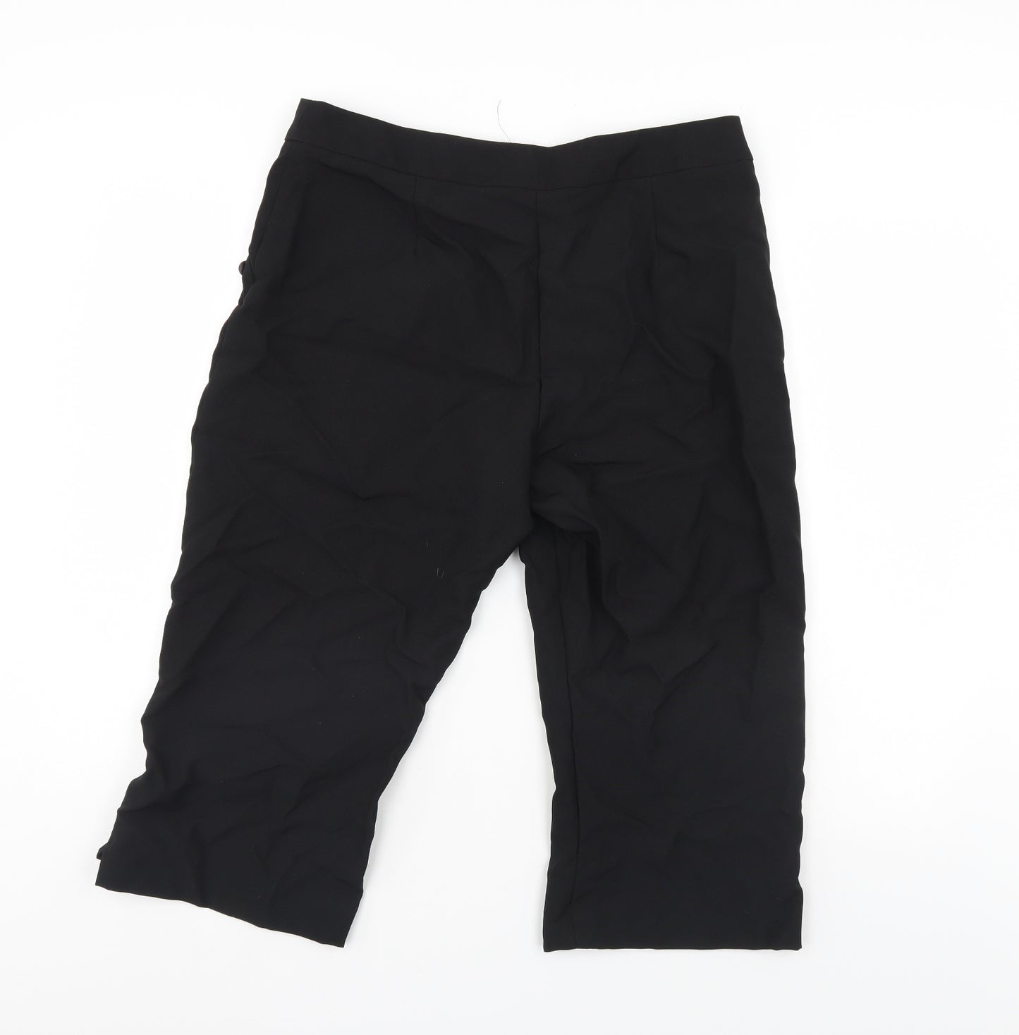 BM Womens Black   Cropped Trousers Size 14 L20 in