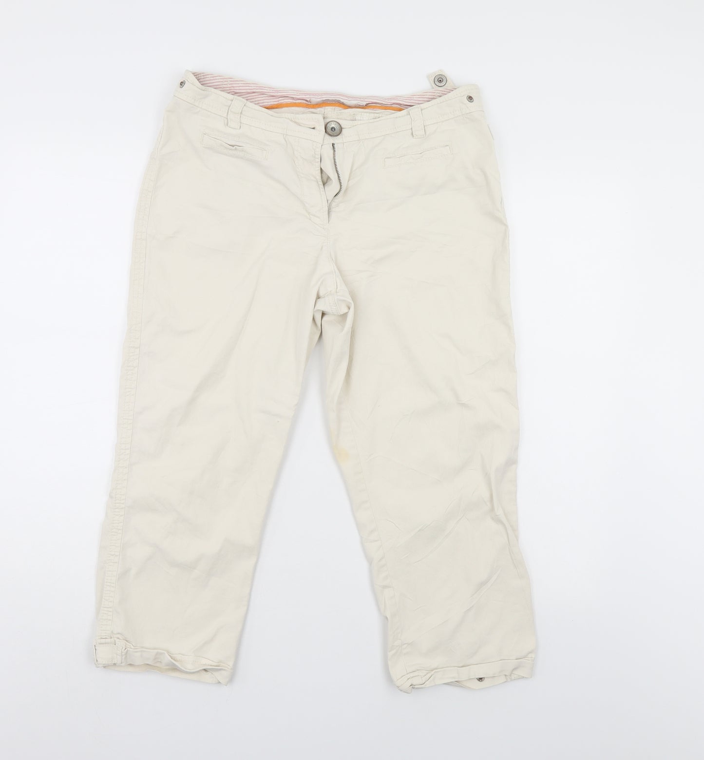 Dublin Womens Ivory  Denim Cropped Jeans Size 16 L22 in