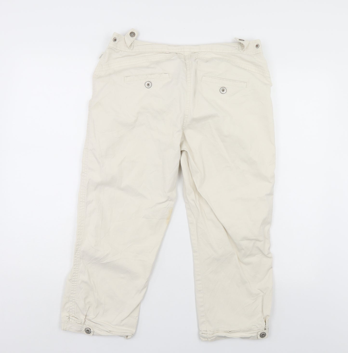 Dublin Womens Ivory  Denim Cropped Jeans Size 16 L22 in