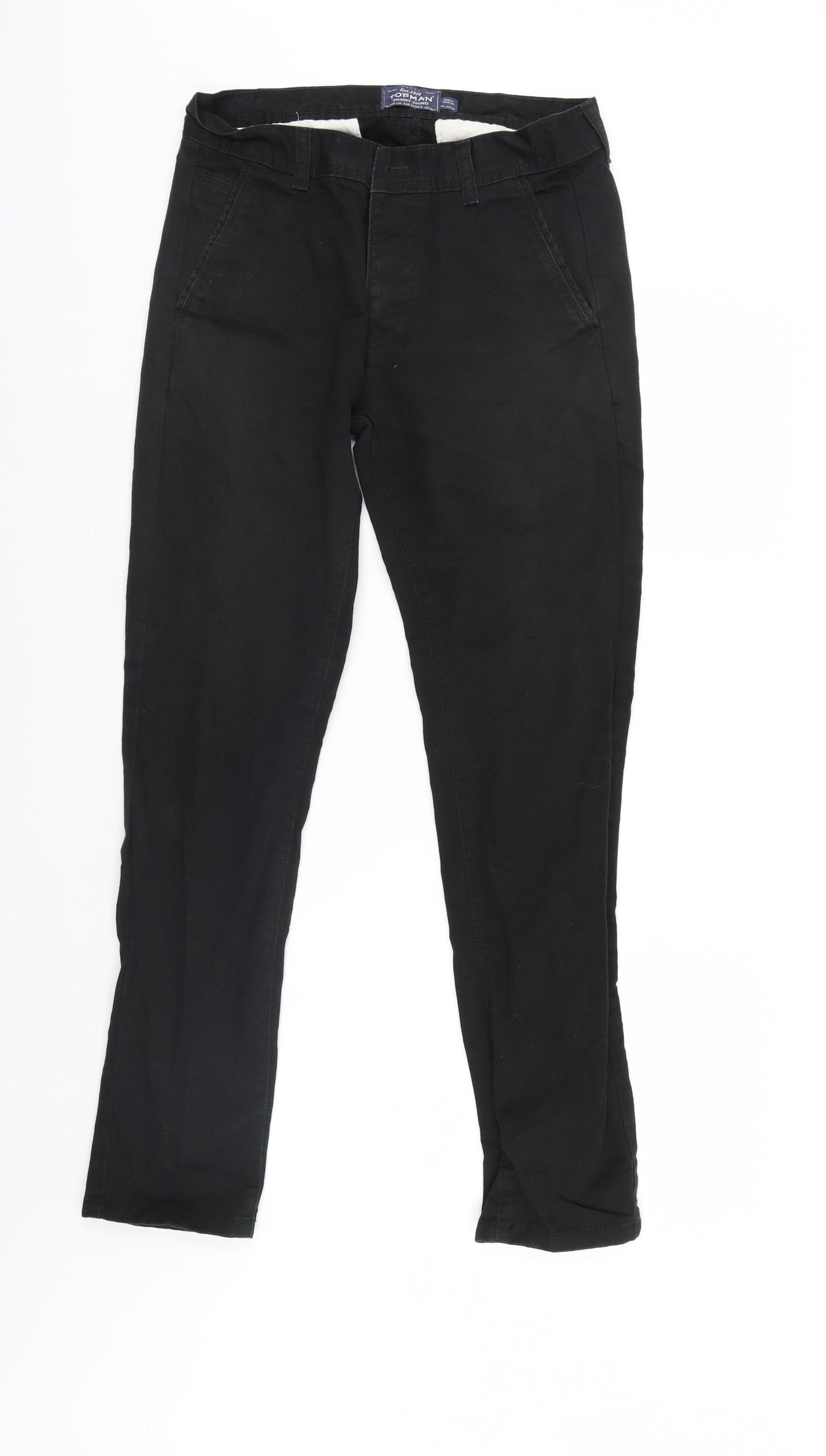 Topman Mens Black   Chino Trousers Size 30 L30 in