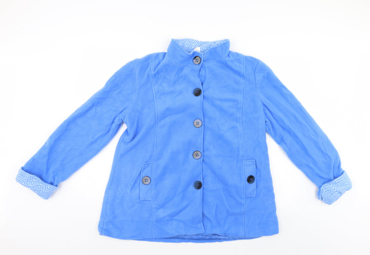 Anne De Lancay Womens Blue Quilted Coat Size M