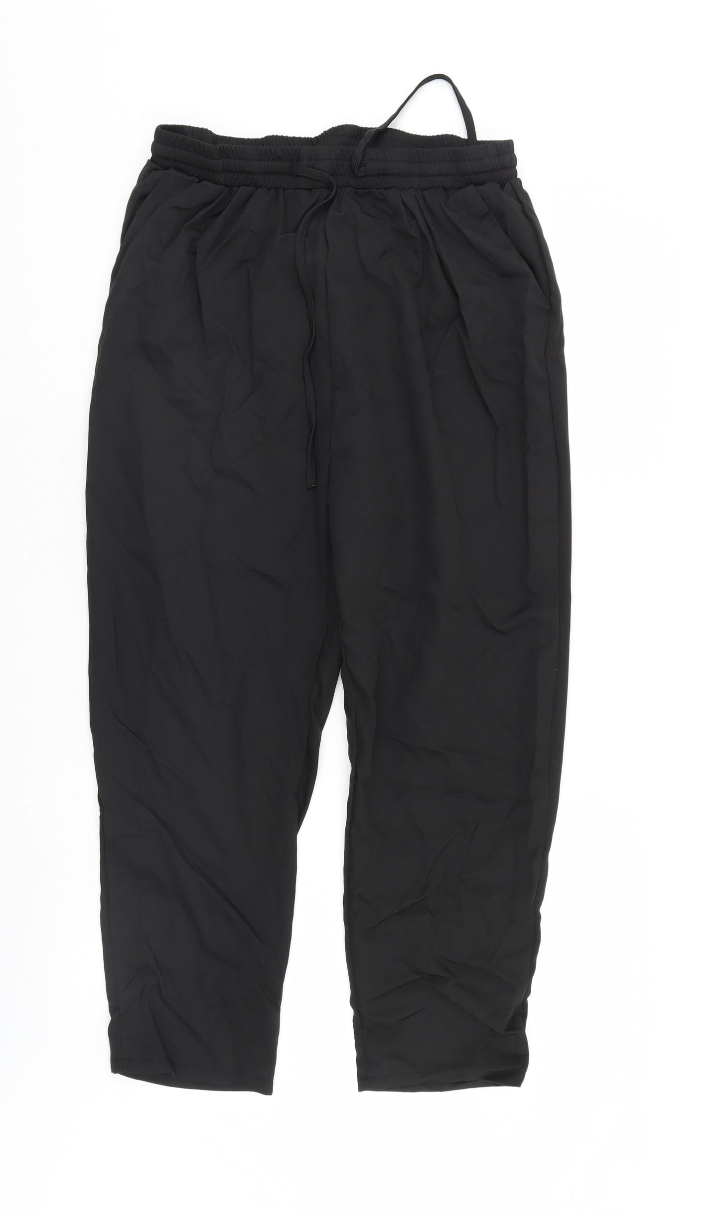 PRETTYLITTLETHING Womens Black   Trousers  Size 14 L25 in