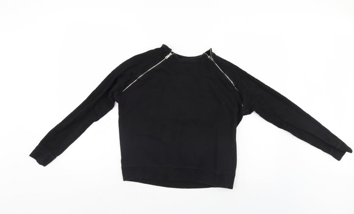 Zara Womens Black   Pullover Sweatshirt Size S