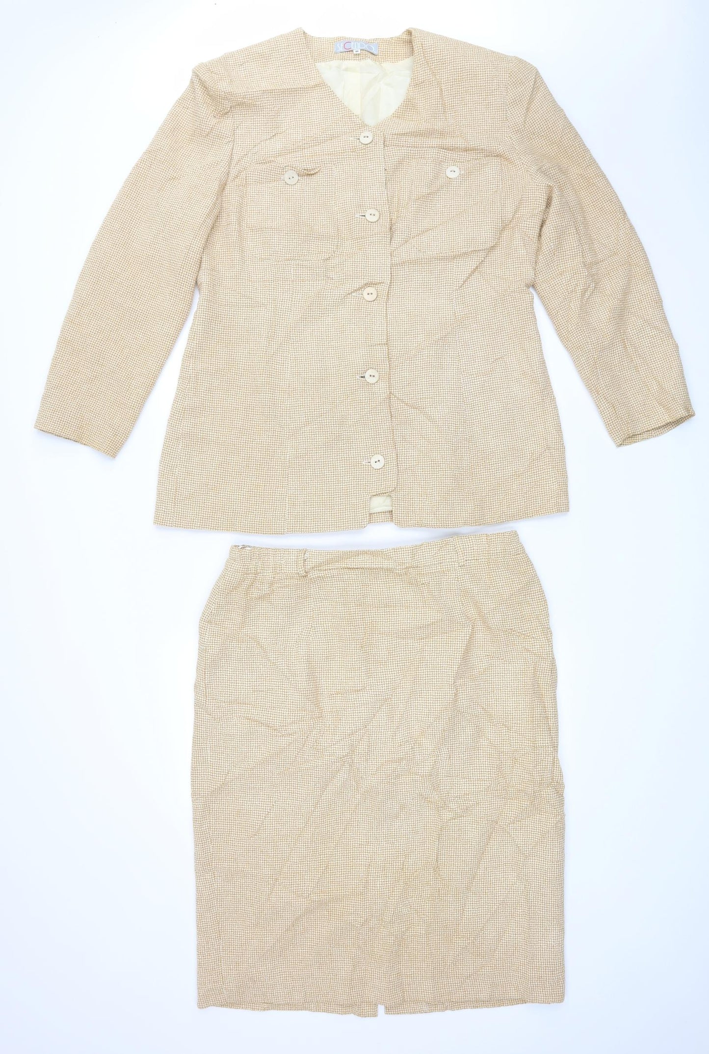 Secendo Womens Beige   Shorts Suit Suit Skirt Size 18