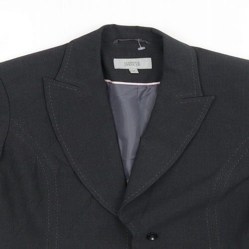 M&S Womens Grey   Jacket Blazer Size 10