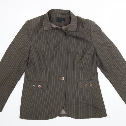 NEXT Womens Green Striped  Jacket Blazer Size 18