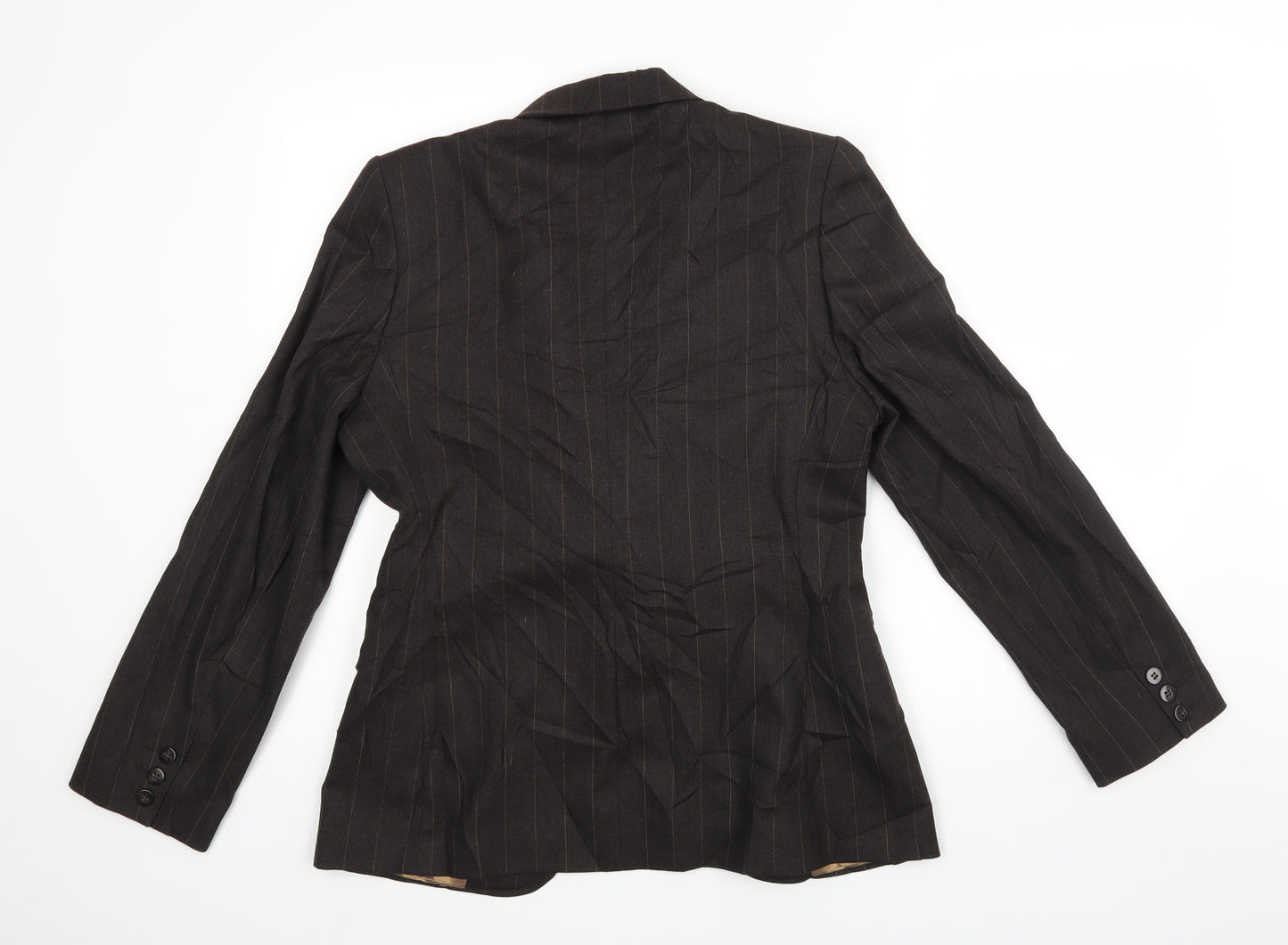 Nrxt Womens Brown Striped  Jacket Blazer Size 12